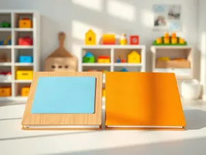 Tablet z aplikacją do komunikacji, notatnik i kawa na biurku, symbolizujące nowoczesny kontakt nauczyciela z rodzicem.